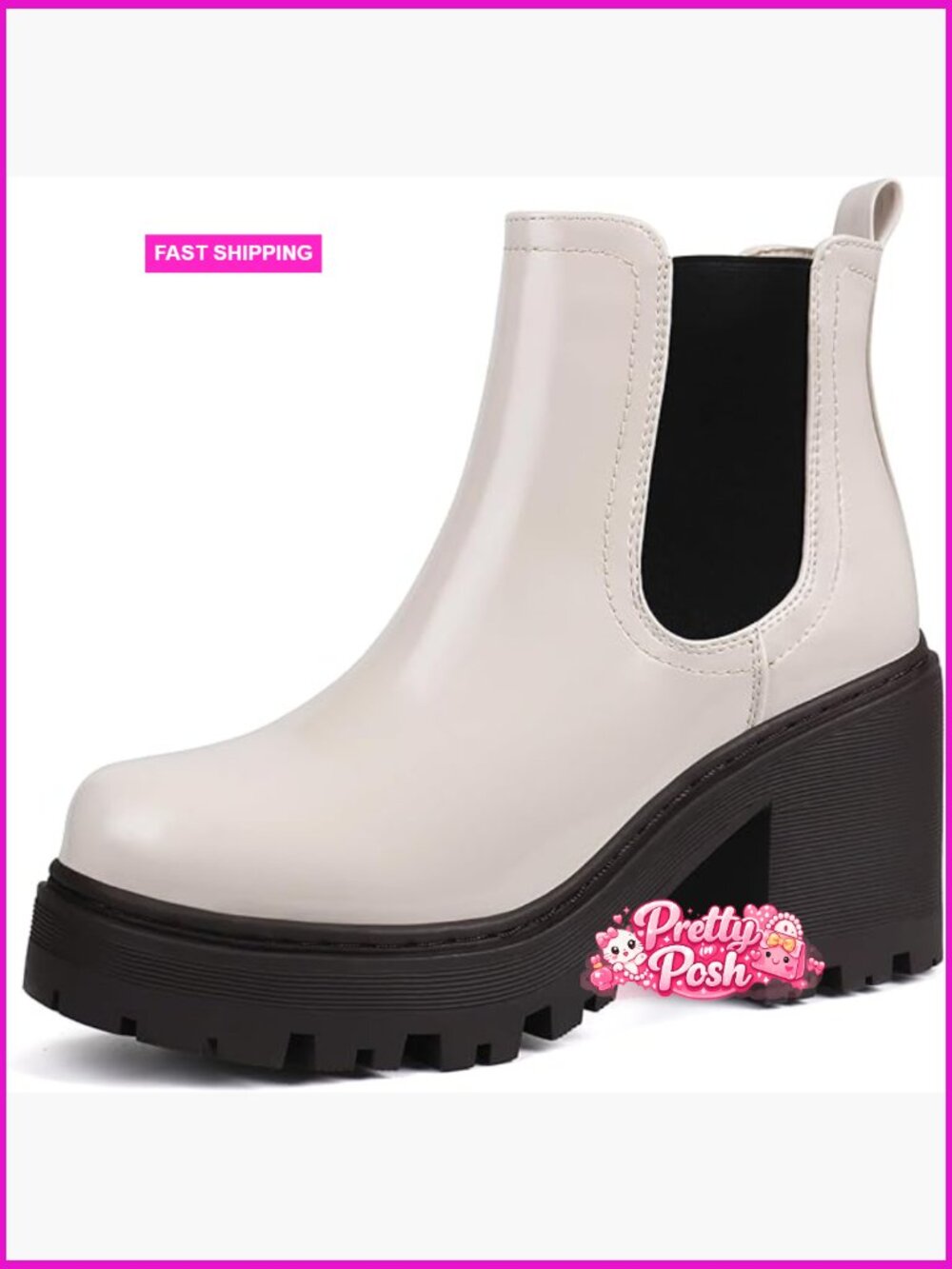 Women Chelsea Boots Platform Boots Classic Ankle Booties with Non-Slip Sole